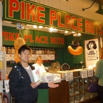 Pike Place Nuts - Here I am with a bag of nuts in my hand. - Specialty Food Near Me - Seattle, Washington Pike Place Nuts - Here I am with a bag of nuts in my hand. - Specialty Food Near Me - Seattle, Washington