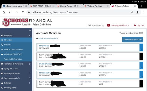 Schools First Credit Union Savings Account SCHOOLSFIRST FEDERAL CREDIT UNION - Updated April 2025 - 51 Reviews