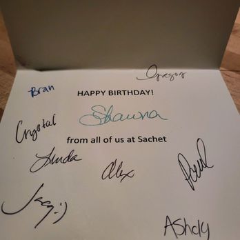 Sachet - Birthday card - Mediterranean Near Me - Dallas, Texas Sachet - Birthday card - Mediterranean Near Me - Dallas, Texas