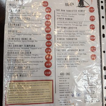 The Don Ramen Bar - Menu - Ramen Near Me - El Paso, Texas The Don Ramen Bar - Menu - Ramen Near Me - El Paso, Texas