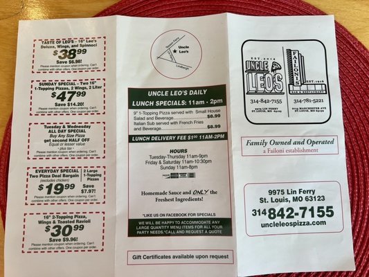 Menu photo 4 Uncle Leo's Pizza Saint Louis, MO