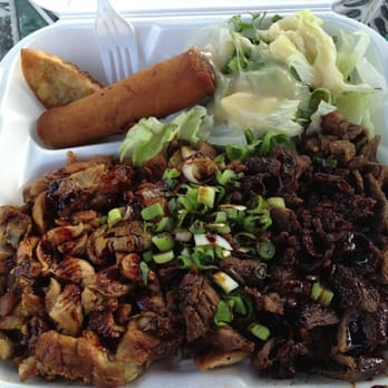 Mos No 2 - Teriyaki chicken and teriyaki beef plate. - Barbeque Near Me - Anaheim, California