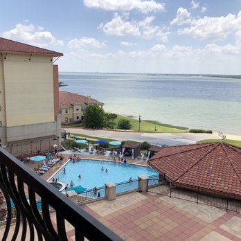 Hilton Dallas/Rockwall Lakefront - Pool view from the 5th floor - Hotels Near Me - Rockwall, Texas
