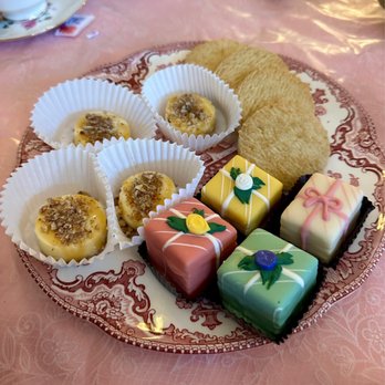 Tyme For Tea & Co - Sweets course: mini cheesecakes, shortbread cookies, almond flavored petit fours - Venues & Event Spaces Near Me - Fremont, California Tyme For Tea & Co - Sweets course: mini cheesecakes, shortbread cookies, almond flavored petit fours - Venues & Event Spaces Near Me - Fremont, California