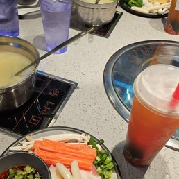 Hot pot and slushy drink Hot pot and slushy drink
