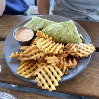 Journey Coffee - BLTA on a wrap with waffle fries. Yum! - Coffee & Tea Near Me - Fairfield, California