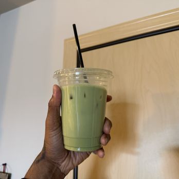 Leopold’s Book Bar & Cafe - ICED OATMILK MATCHA LATTE - Bookstores Near Me - Madison, Wisconsin
