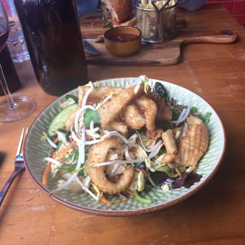 Leroy's Cafe - Five spice calamari salad is amazing! - Cafes Near Me - Newport, VIC