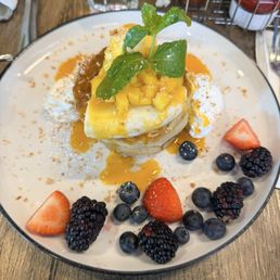 Mango & coconut gluten free pancakes Mango & coconut gluten free pancakes