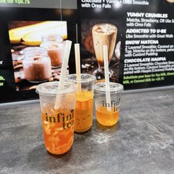 With lychee jelly in the drink