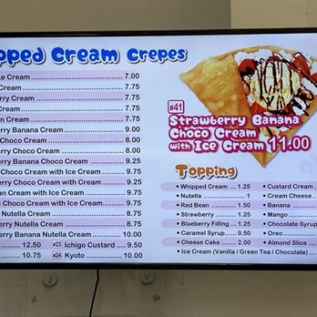J Crepes & Cafe - Menu - Desserts Near Me - San Diego, California