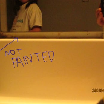 Dr Paint - The space between the mirror and counters were not painted in either bathroom... are they blind? - Painters Near Me - Tempe, Arizona