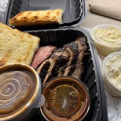 Busters Og Bbq & Grill - Tri-tip dinner beans, potato salad, coleslaw don't mind the one bite off the toast