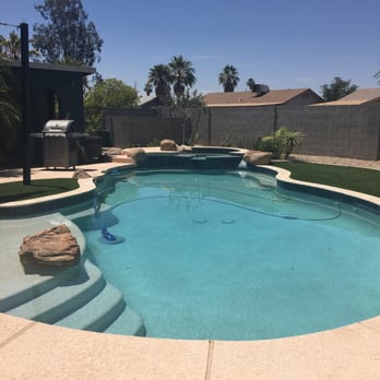 Barefoot Pools - Our pool after Barefoot was done. Looking CLEAN and blue!!!! - Pool Cleaners Near Me - Gilbert, Arizona
