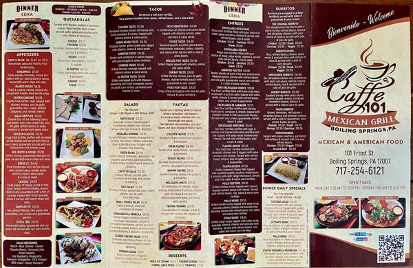 Menu photo 2 Caffe 101 Boiling Springs, PA