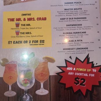 Mr. & Mrs. Crab - Drink menu - Seafood Near Me - Gainesville, Florida Mr. & Mrs. Crab - Drink menu - Seafood Near Me - Gainesville, Florida