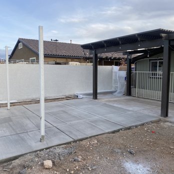 Nevada Outdoor Design Build - Concrete slab and post footings are in. - Handyman Near Me Nevada Outdoor Design Build - Concrete slab and post footings are in. - Handyman Near Me