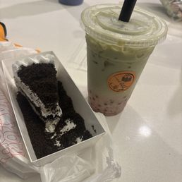Cookies & Cream Crepes and Strawberry Matcha with Strawberry Popping Pearls