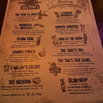 Tiki Tom’s - Menu - Tiki Bars Near Me - Walnut Creek, California Tiki Tom’s - Menu - Tiki Bars Near Me - Walnut Creek, California