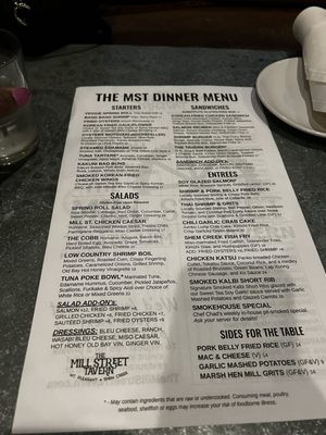 Menu photo 6 The Mill Street Tavern Mount Pleasant, SC