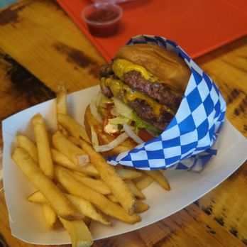 Farmer's Table - Farmers Double Cheeseburger with fries - Burgers Near Me - Smithfield, Virginia Farmer's Table - Farmers Double Cheeseburger with fries - Burgers Near Me - Smithfield, Virginia