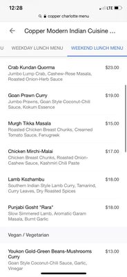 Menu photo 6 Copper Modern Indian Cuisine Charlotte, NC