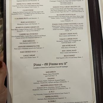 Pignetti's - Menu - Italian Near Me - Temple, Texas