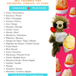 The menu of snow cone flavors.