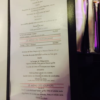 Le Télégramme - Menu. Cocktails and food together - Barbeque Near Me - Toulouse, 31