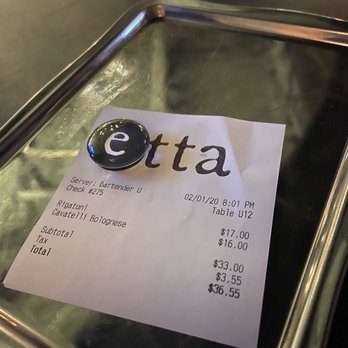 etta - Bucktown - Pricing - Pizza Near Me - Chicago, Illinois