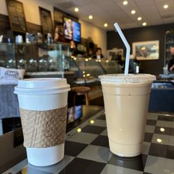 Historia Bakery Cafe - Vanilla oat milk latte & butternut whole milk latte