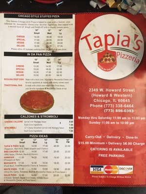 Menu photo 5 Tapia's Pizzeria Chicago, IL