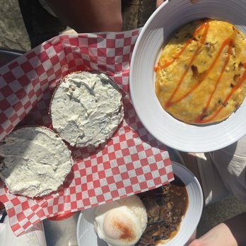 Bogart's Cafe - Bagel with cream cheese, short rib moco loco, omelette - Breakfast & Brunch Near Me - Honolulu, Hawaii