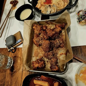 Take31 - Complimentary Tteokbokki, Peach Makgeolli, Spicy Fried Chicken, Cod Roe Seafood Udon - Korean Near Me - New York, New York Take31 - Complimentary Tteokbokki, Peach Makgeolli, Spicy Fried Chicken, Cod Roe Seafood Udon - Korean Near Me - New York, New York