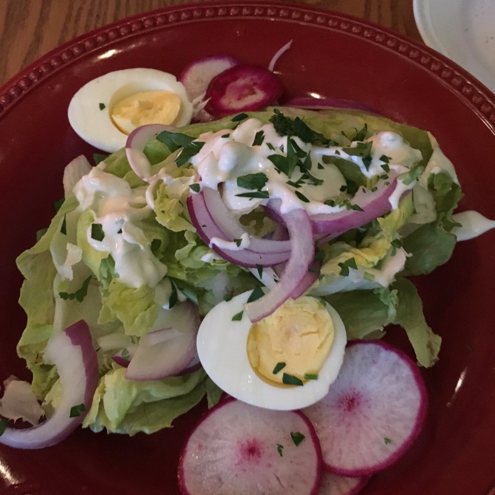 22 Square Restaurant - Wedge salad with blue cheese dressing (usually comes with crispy pork belly, we decided to forgo that part)! - American Near Me - Savannah, Georgia
