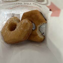 Shipley Do-Nuts - Classic Glazed and chocolate glaze donut hard as a rock and old