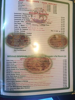 Menu photo 5 Lety's Fresno, CA