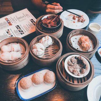 Han Palace - A variety of dim sum: shrimp dumpling, spare ribs, sesame ball, turnip cake, chicken feet, char siu bao, shiu mai - Dim Sum Near Me - McLean, Virginia Han Palace - A variety of dim sum: shrimp dumpling, spare ribs, sesame ball, turnip cake, chicken feet, char siu bao, shiu mai - Dim Sum Near Me - McLean, Virginia