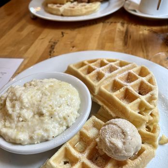 Five Loaves Cafe - Side of Grits and Belgium Style Waffles - Sandwiches Near Me - Summerville, South Carolina