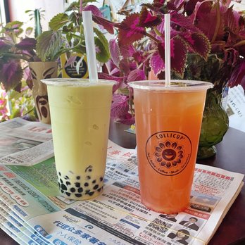 Lollicup - Pistachio Snow Bubble with Boba & Strawberry Green Tea - Coffee & Tea Near Me - Denver, Colorado