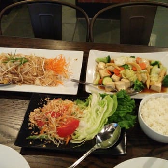 Sukho Thai - ~seafood pad Thai, stir fry tofu with veggies and papaya salad! - Thai Near Me - Bellevue, Washington Sukho Thai - ~seafood pad Thai, stir fry tofu with veggies and papaya salad! - Thai Near Me - Bellevue, Washington