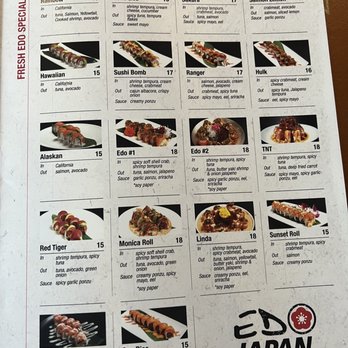Edo Japan - Fresh Edo Special Rolls , I forgot to take a picture of the TNT when it came out but it was my favorite ! Sooo good! - Sushi Bars Near Me - Rockwall, Texas