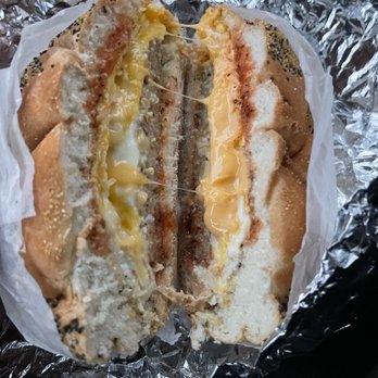 Gold and Meyers Gourmet Deli - Sausage, Egg, Cheese on a Roll ($6.25) - Delis Near Me - Plainview, New York Gold and Meyers Gourmet Deli - Sausage, Egg, Cheese on a Roll ($6.25) - Delis Near Me - Plainview, New York