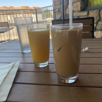 Marigold Café - Orange juice and Iced Chai on a sunny Saturday. - Indian Near Me - Albuquerque, New Mexico