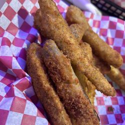 The Pour House - Fried Pickles!  So amazing dipped in ranch!