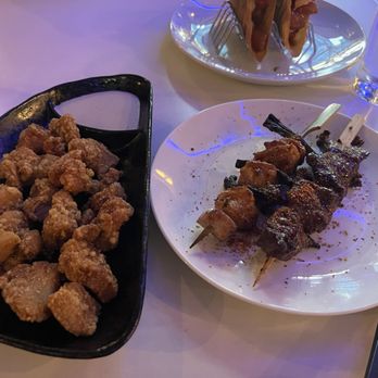 Glass Box San Diego - Chicken karaage, chicken skewer and beef skewer. - Seafood Near Me - San Diego, California Glass Box San Diego - Chicken karaage, chicken skewer and beef skewer. - Seafood Near Me - San Diego, California