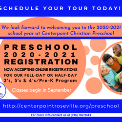 Centerpoint Christian Preschool - 2020-2021 Registration is OPEN!