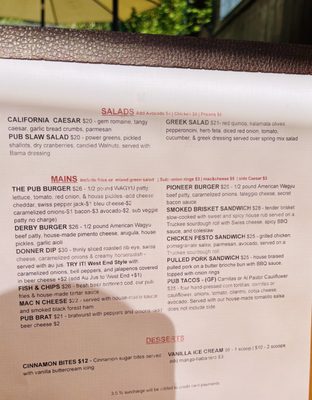 Menu photo 3 The Pub at Donner Lake Truckee, CA