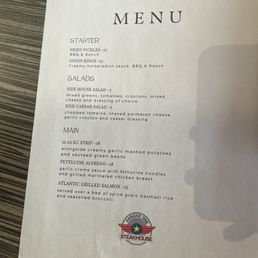 Limited menu with 7 total options Limited menu with 7 total options