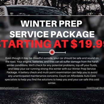 Affordable Auto Care - Keep you and your vehicle safe this cold winter! - Auto Repair Near Me - Corona, California Affordable Auto Care - Keep you and your vehicle safe this cold winter! - Auto Repair Near Me - Corona, California